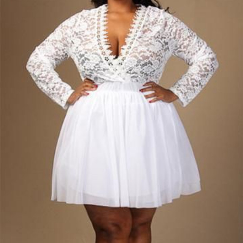 YEPP•G 1x White Lace Sheer Dress w/ Crinoline NWT